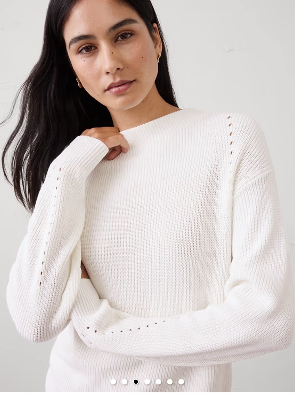 NWT Banana Republic Ribbed Pointelle Pullover Sweater